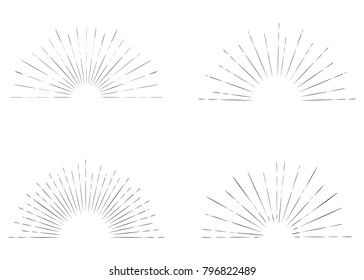 Set of vintage sunburst.