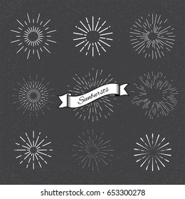 Set of vintage sunbursts.