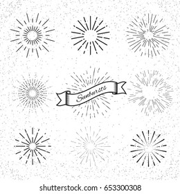 Set of vintage sunbursts.