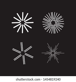 Set of vintage sunbursts. Hand drawn graphic elements EPS Vector