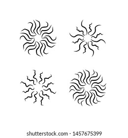 Set of vintage sunbursts. Hand drawn graphic elements EPS Vector