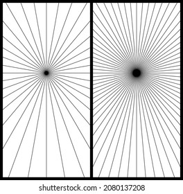 Set of Vintage Sunbursts Vertical Rectangle. Trendy Hand Drawn Retro Bursting Rays Design Elements. Hipster Vector illustration 