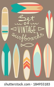 Set Of Vintage Surfboards