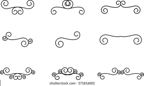 Set of vintage swirl element