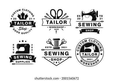 Set Vintage Tailor Badges Emblems Logo Stock Vector (Royalty Free ...