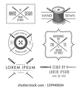 Set of vintage tailor labels and emblems