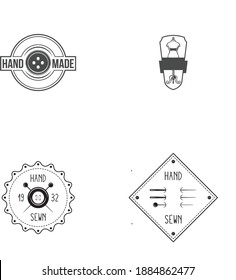 Set of vintage tailor labels  emblems and designed elements. tailor shop theme vector
