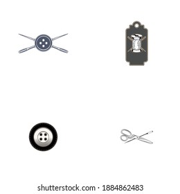 Set of vintage tailor labels  emblems and designed elements. tailor shop theme vector