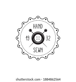 Set von Vintage-Schneideretiketten Embleme und entworfene Elemente. Schneiderei-Motiv-Vektorgrafik