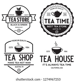 Green Tea Logos Vector Set Label Stock Vector (Royalty Free) 287684339