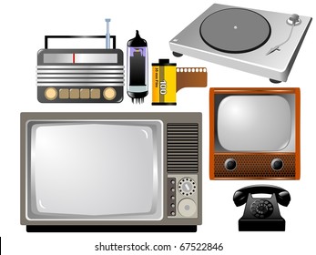 Set of vintage technics