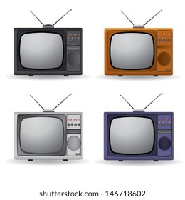 Set of vintage televisions