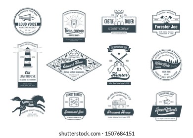 Set of vintage template logos. Perfectly to your company logos, advertisement, promotion material, sticker and business cards