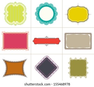 Set Vintage Templates Frames Labels Stickers Stock Vector (Royalty Free ...