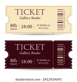 Set of vintage ticket. Vector illustration