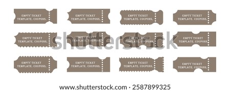 Set of vintage tickets for different retro transport. Retro ticket design template. Admit one. Vector illustration.