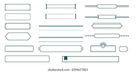 Set of Vintage Title frames. It is a line frame of various kinds such as speech bubbles, circles, and squares.