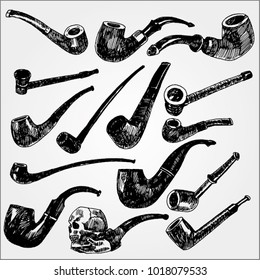 Set of Vintage Tobacco Pipe