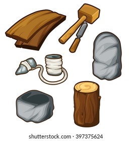 Set of vintage tools for carpentry. Vector illustration.