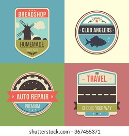 Set of vintage travel badges and logo emblems. Logo element illustration. Mountain illustration, outdoor adventure. Vector illustration