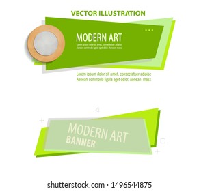 Set of Vintage trendy with text . Colorful old banner with element for design - banners, posters, gift cards. Vector Illustration