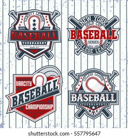 Set of Vintage t-shirt graphic designs,  Creative print stamps, baseball typography emblems, sports logos, Vector