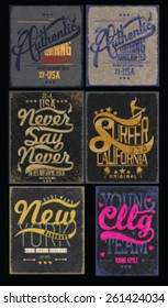 Set Of Vintage Typographic Backgrounds t-shirt print