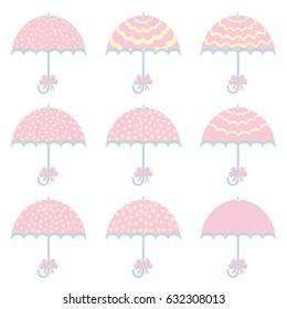 Set of vintage umbrellas
