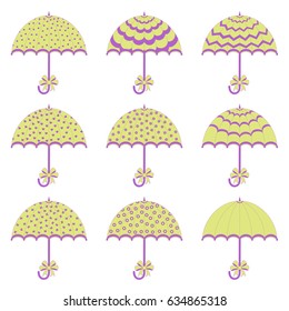 Set of vintage umbrellas