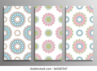 Set vintage universal different seamless eastern patterns (tiling). Endless texture can be used for wallpaper, web page background, surface clothes, scrapbooking, cardmaking. Retro geometric ornament.