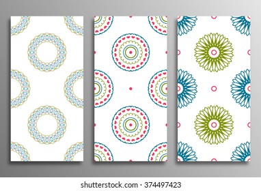 Set vintage universal different seamless eastern patterns (tiling). Endless texture can be used for wallpaper, web page background, surface clothes, scrapbooking, cardmaking. Retro geometric ornament.