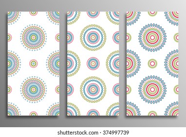 Set vintage universal different seamless eastern patterns (tiling). Endless texture can be used for wallpaper, web page background, surface clothes, scrapbooking, cardmaking. Retro geometric ornament.