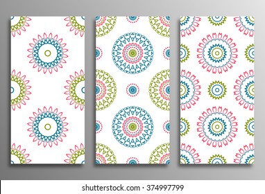 Set vintage universal different seamless eastern patterns (tiling). Endless texture can be used for wallpaper, web page background, surface clothes, scrapbooking, cardmaking. Retro geometric ornament.