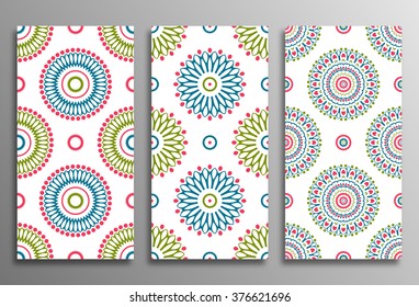 Set vintage universal different seamless eastern patterns (tiling). Endless texture can be used for wallpaper, web page background, surface clothes, scrapbooking, cardmaking. Retro geometric ornament.