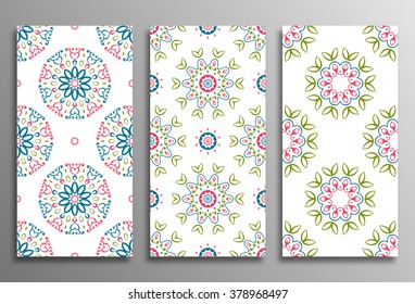 Set vintage universal different seamless eastern patterns (tiling). Endless texture can be used for wallpaper, web page background, surface clothes, scrapbooking, cardmaking. Retro geometric ornament.