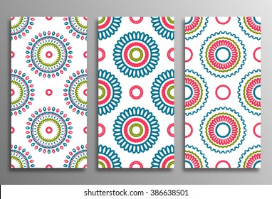 Set vintage universal different seamless eastern patterns (tiling). Endless texture can be used for wallpaper, web page background, surface clothes, scrapbooking, cardmaking. Retro geometric ornament.