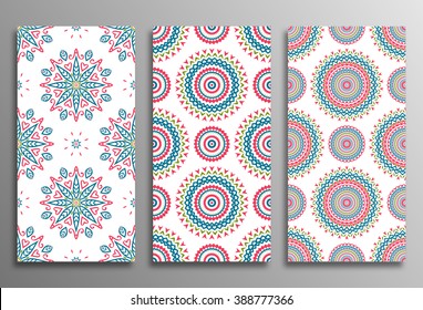 Set vintage universal different seamless eastern patterns (tiling). Endless texture can be used for wallpaper, web page background, surface clothes, scrapbooking, cardmaking. Retro geometric ornament.