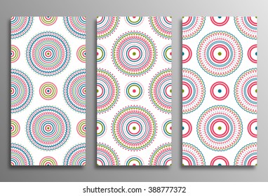 Set vintage universal different seamless eastern patterns (tiling). Endless texture can be used for wallpaper, web page background, surface clothes, scrapbooking, cardmaking. Retro geometric ornament.