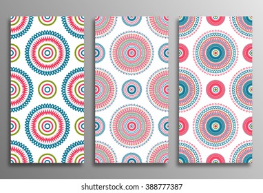 Set vintage universal different seamless eastern patterns (tiling). Endless texture can be used for wallpaper, web page background, surface clothes, scrapbooking, cardmaking. Retro geometric ornament.