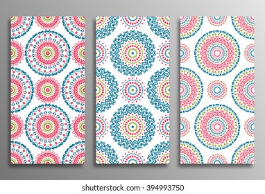 Set vintage universal different seamless eastern patterns (tiling). Endless texture can be used for wallpaper, web page background, surface clothes, scrapbooking, cardmaking. Retro geometric ornament.