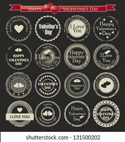 Set of vintage valentine's day love stamp