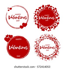 Set of vintage valentine's day love badges and labels