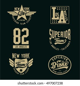 Set of Vintage varsity Graphics and Emblems.