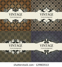 Set of vintage vector background