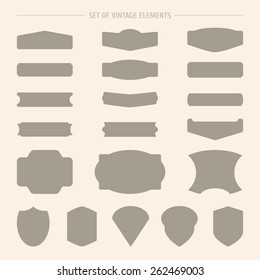 Set Of Vintage Vector Badge Shapes, Vintage Logo,  Identity, Labels, Badges And Objects Design Template.