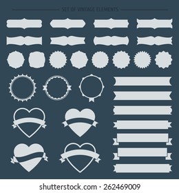 Set Of Vintage Vector Badge Shapes, Vintage Logo,  Identity, Labels, Badges And Objects Design Template.