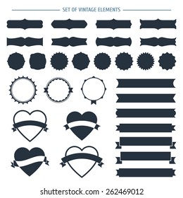 Set of vintage vector badge shapes, Vintage logo,  identity, labels, badges and objects design template.