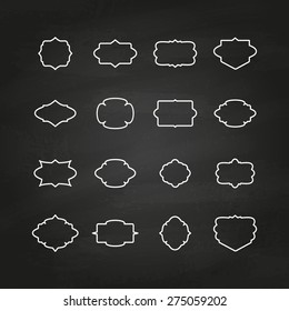 Set of vintage vector badges chalkboard.  Vector design elements for retro logos, badges, labels.