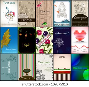 Set of vintage vector cards. Vector illustration EPS10