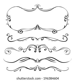 set of vintage vector dividers hand drawn line nails fingers medieval boundary drawn architectural ornate beauty set art curve ornamental classic twirl banner divider victorian detailed graphical visu